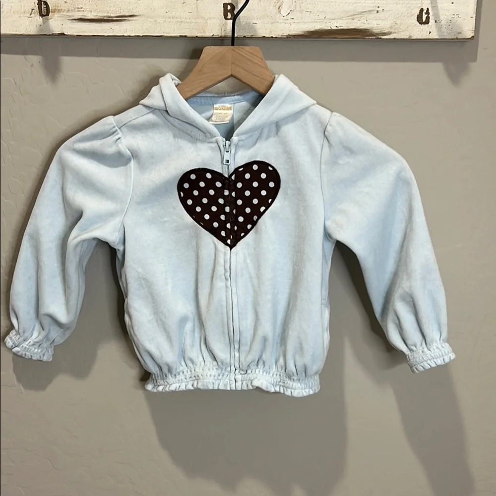 Vintage Gymboree Hoodie Coat Girls Best Friend Blue Hoodie Polka Dot Y2K Zip Up